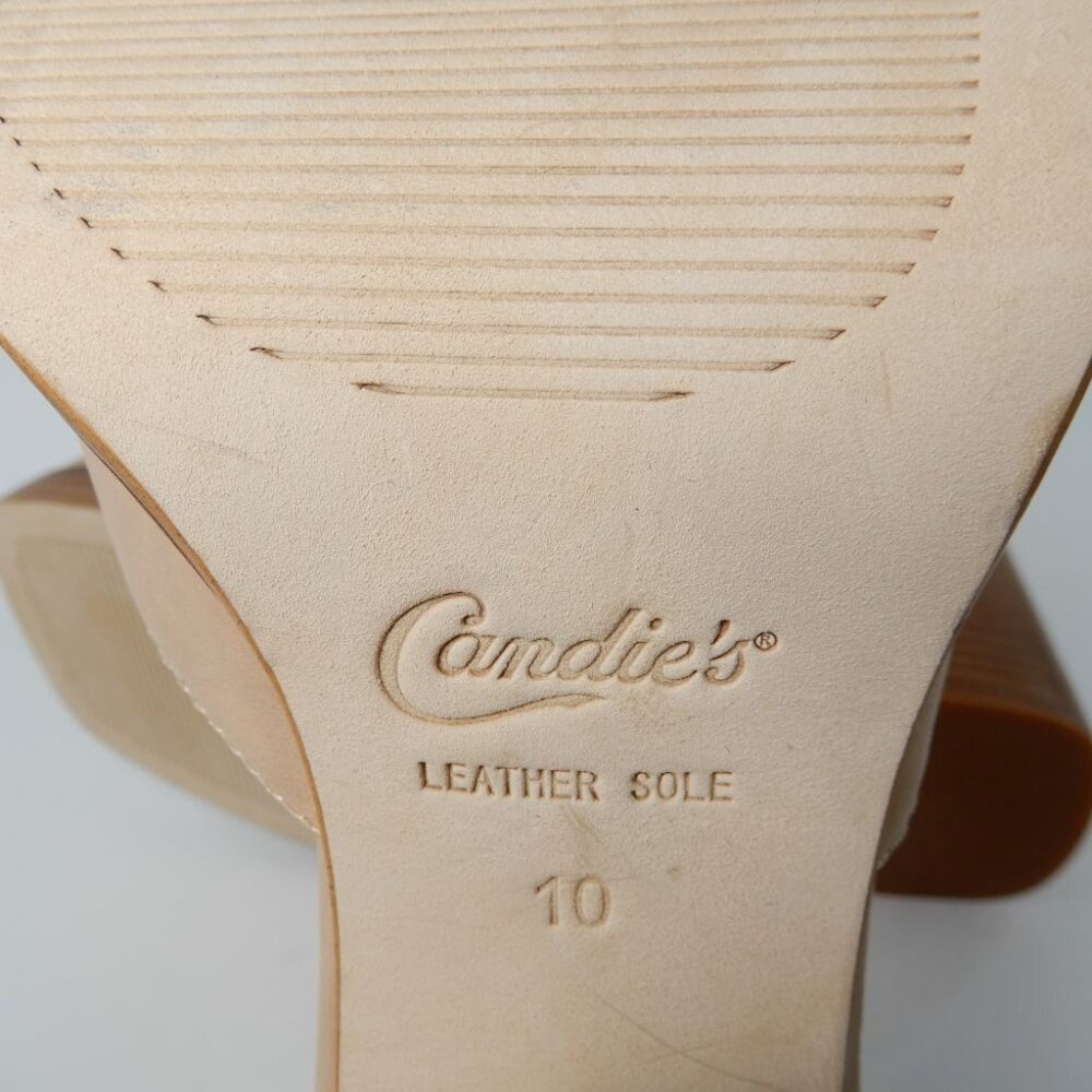 CANDIE'S Halt Platform Pumps Block Heel Size 10 Natural All Leather NEW $160 - Picture 15 of 15